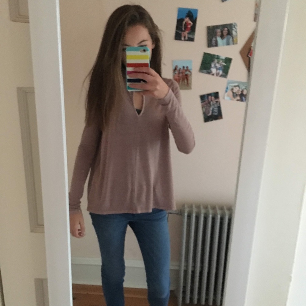 Light Pink Keyhole Shirt